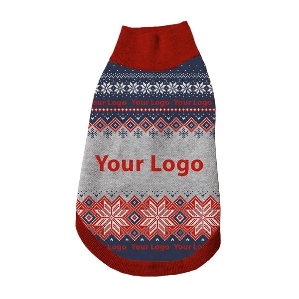 Custom Jacquard Cotton Blend Ugly Christmas Pet Sweater - Custom Jacquard Cotton Blend Ugly Christmas Pet Sweater - Image 7 of 7