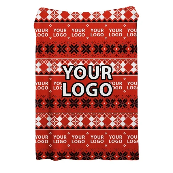 Custom Jacquard Cotton Blend Ugly Christmas Knitted Blanket - Custom Jacquard Cotton Blend Ugly Christmas Knitted Blanket - Image 5 of 7