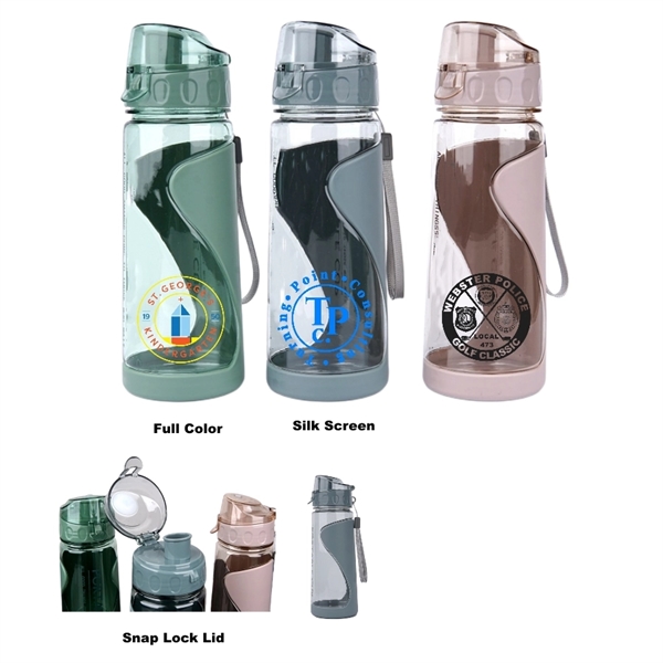 20 oz Plastic Sports Water Bottle With Snap Lock Lid - 20 oz Plastic Sports Water Bottle With Snap Lock Lid - Image 0 of 6