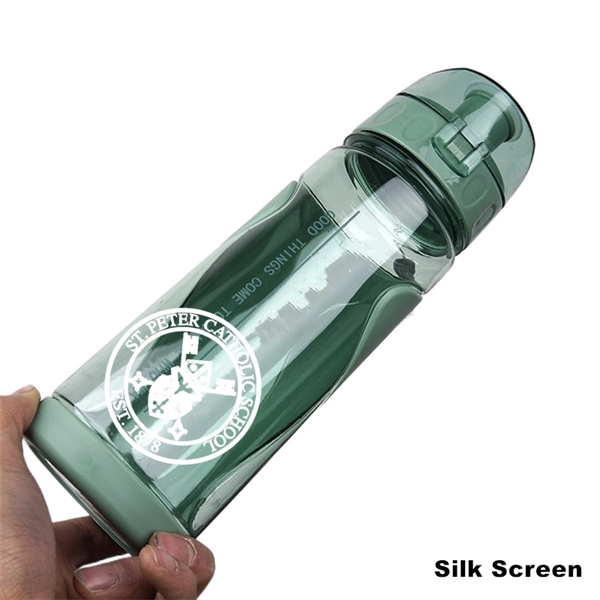 20 oz Plastic Sports Water Bottle With Snap Lock Lid - 20 oz Plastic Sports Water Bottle With Snap Lock Lid - Image 3 of 6
