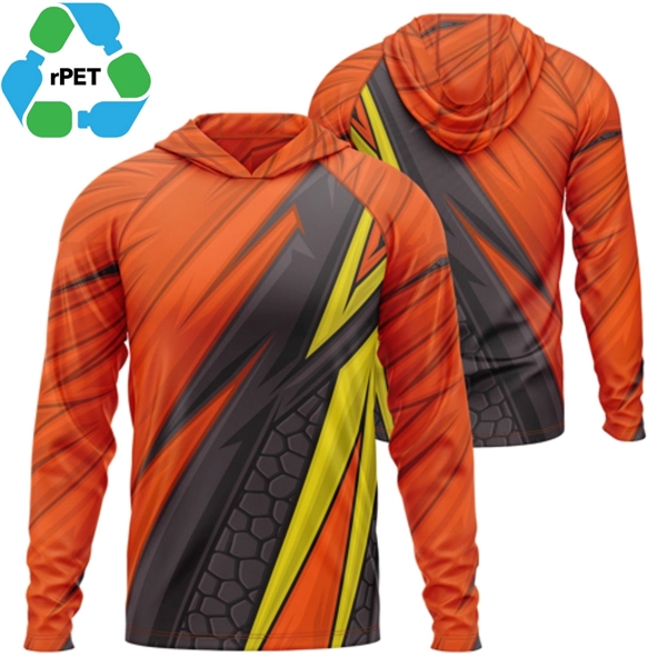 Men's rPET Recycled Sublimation Performance Hoodie T-Shirt - Men's rPET Recycled Sublimation Performance Hoodie T-Shirt - Image 0 of 0