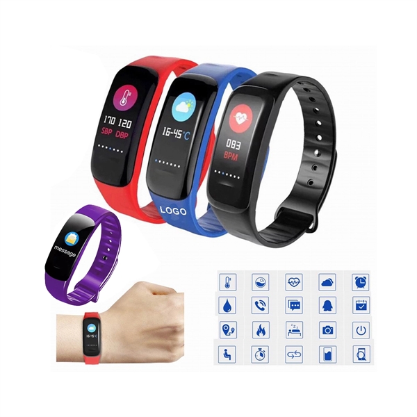 Waterproof Smart Heart Rate Bracelet Fitness Tracker - Waterproof Smart Heart Rate Bracelet Fitness Tracker - Image 0 of 2