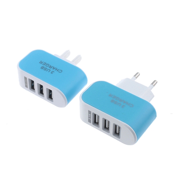 3-Port USB Charger Travel Wall Plug - 3-Port USB Charger Travel Wall Plug - Image 3 of 6