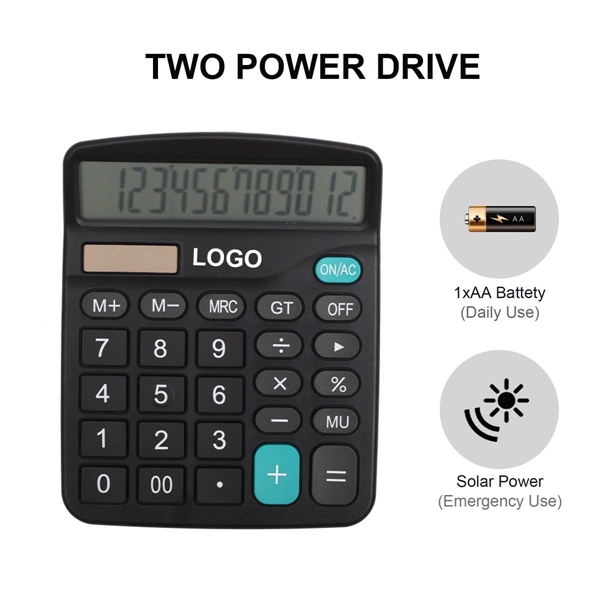 Dual Power 12 Digit Calculator - Dual Power 12 Digit Calculator - Image 1 of 3
