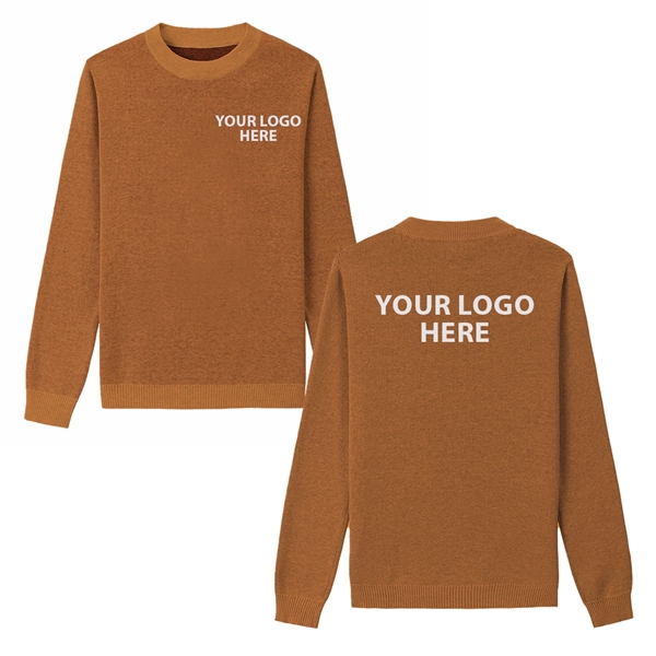 Custom Cotton Blend Jacquard Front/Back Logo Sweater - Custom Cotton Blend Jacquard Front/Back Logo Sweater - Image 1 of 3