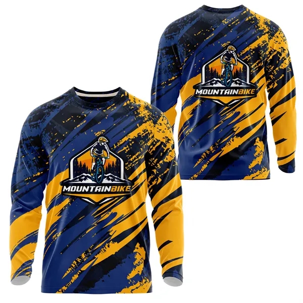 Unisex 150 GSM Jacquard Mesh Long Sleeve Sublimation T-Shirt - Unisex 150 GSM Jacquard Mesh Long Sleeve Sublimation T-Shirt - Image 3 of 3