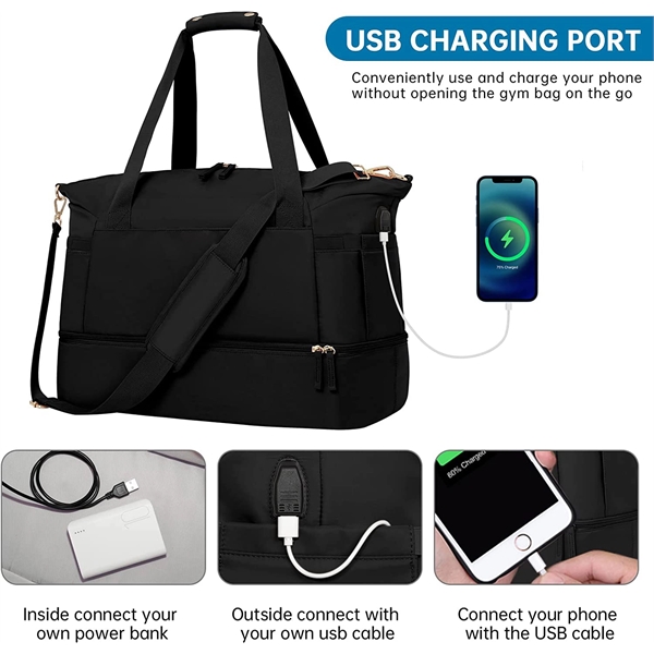 Sports Travel Duffel Bag with USB Charging - Sports Travel Duffel Bag with USB Charging - Image 5 of 5