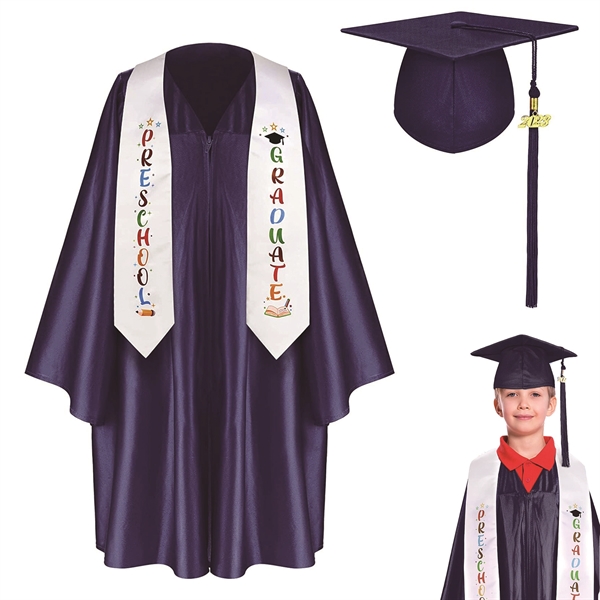 Kindergarten Preschool Graduation Cap And Gown With Tassel - Kindergarten Preschool Graduation Cap And Gown With Tassel - Image 0 of 2