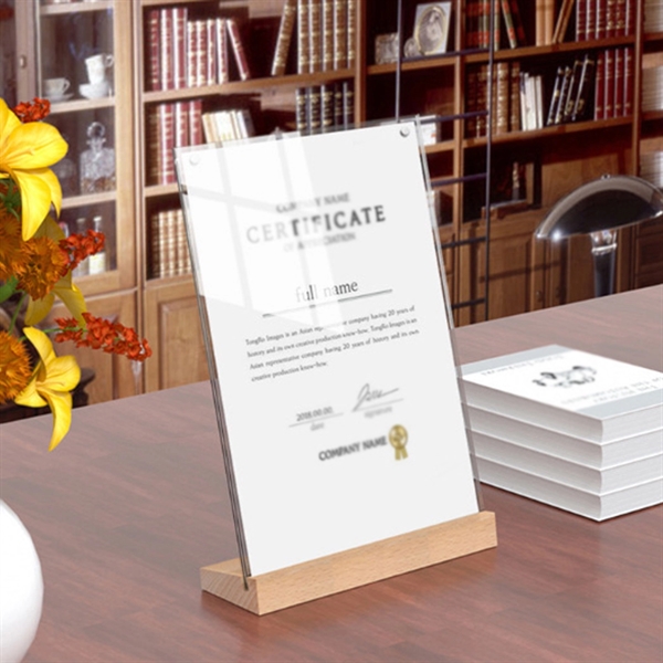 Custom Clear Acrylic Sign Wooden Base Holder - Custom Clear Acrylic Sign Wooden Base Holder - Image 1 of 1