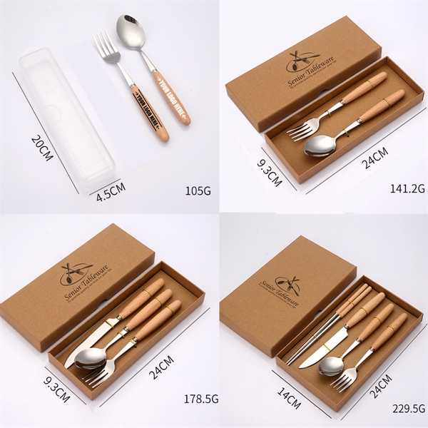 Custom Portable High Quality Wood Handle Cutlery Set - Custom Portable High Quality Wood Handle Cutlery Set - Image 0 of 6