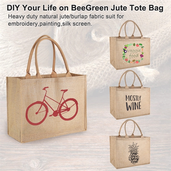 Burlap Jute Tote Bags - Burlap Jute Tote Bags - Image 1 of 2