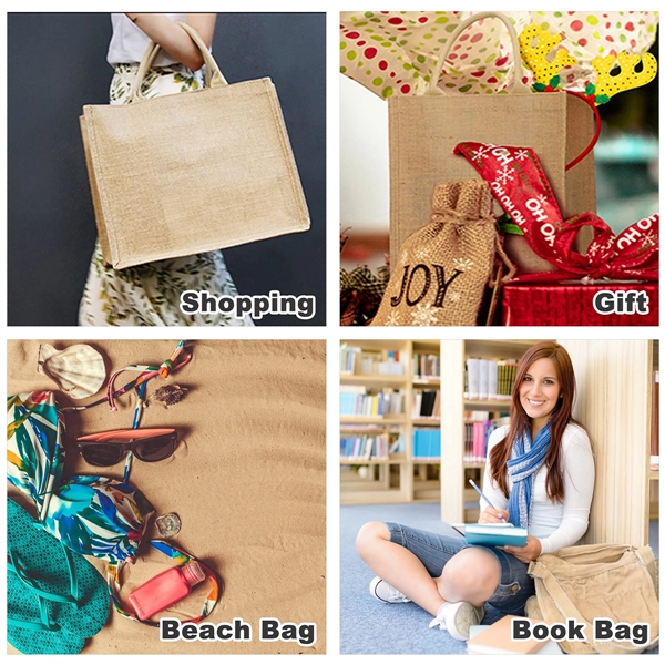 Burlap Jute Tote Bags - Burlap Jute Tote Bags - Image 2 of 2