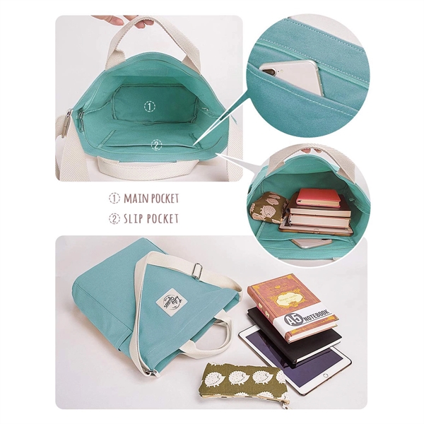 Women Canvas Tote Handbags - Women Canvas Tote Handbags - Image 3 of 5