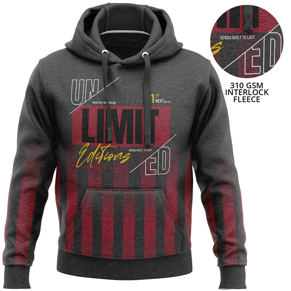 Unisex 310 GSM Interlock Fleece Sublimation Hoodies - Unisex 310 GSM Interlock Fleece Sublimation Hoodies - Image 0 of 3