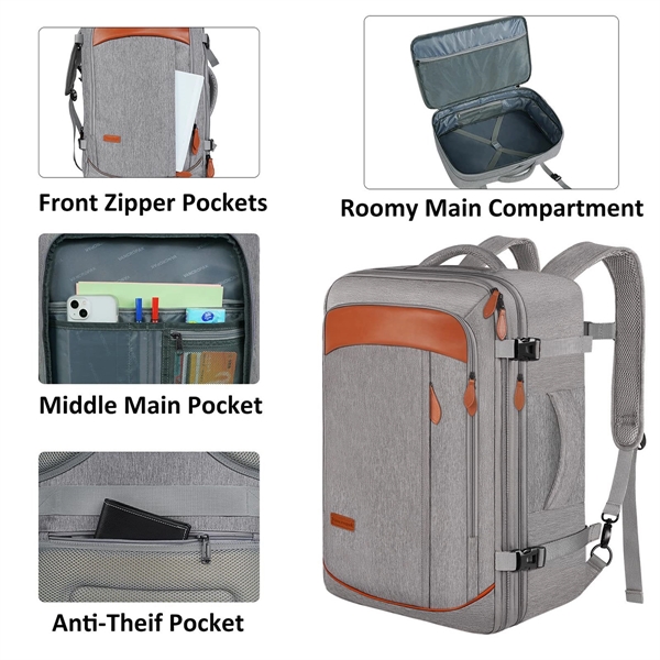 40L Airline Approved Travel Backpacks with 3 Packing Cubes - 40L Airline Approved Travel Backpacks with 3 Packing Cubes - Image 3 of 6