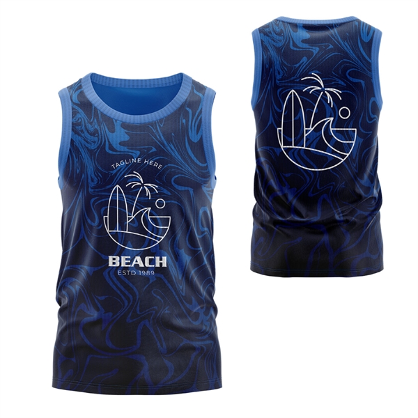 Unisex 150 GSM Pinhole Mesh Performance Sublimation Tank Top - Unisex 150 GSM Pinhole Mesh Performance Sublimation Tank Top - Image 2 of 5