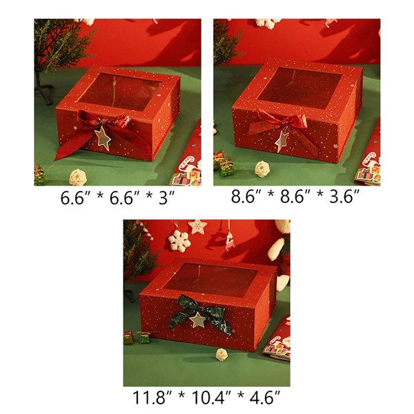 Christmas Flip Cover Ribbon Style Window Gift Box S M L - Christmas Flip Cover Ribbon Style Window Gift Box S M L - Image 4 of 4