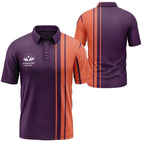 Youth 160 GSM Brushed Milk Silk Sublimation Polo Shirt - Youth 160 GSM Brushed Milk Silk Sublimation Polo Shirt - Image 2 of 4