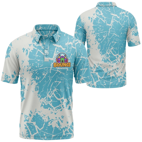Youth 160 GSM Brushed Milk Silk Sublimation Polo Shirt - Youth 160 GSM Brushed Milk Silk Sublimation Polo Shirt - Image 3 of 4