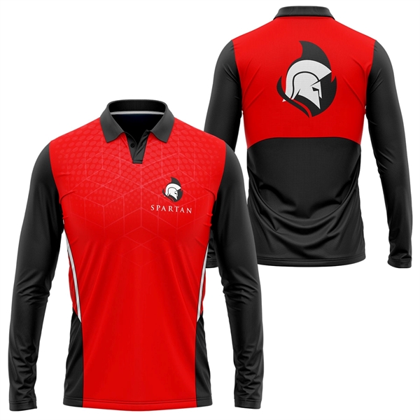 Unisex 160 GSM Brushed Milk Silk Sublimation Polo Shirt - Unisex 160 GSM Brushed Milk Silk Sublimation Polo Shirt - Image 3 of 5