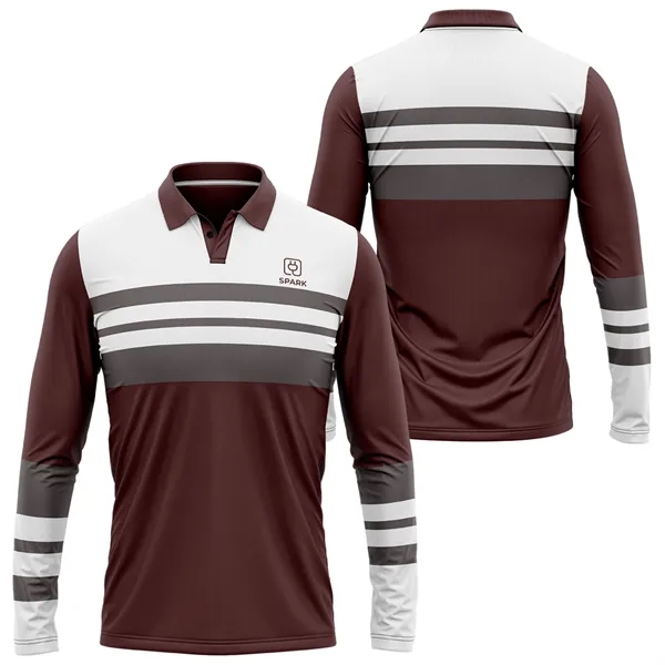 Unisex 160 GSM Brushed Milk Silk Sublimation Polo Shirt - Unisex 160 GSM Brushed Milk Silk Sublimation Polo Shirt - Image 5 of 5