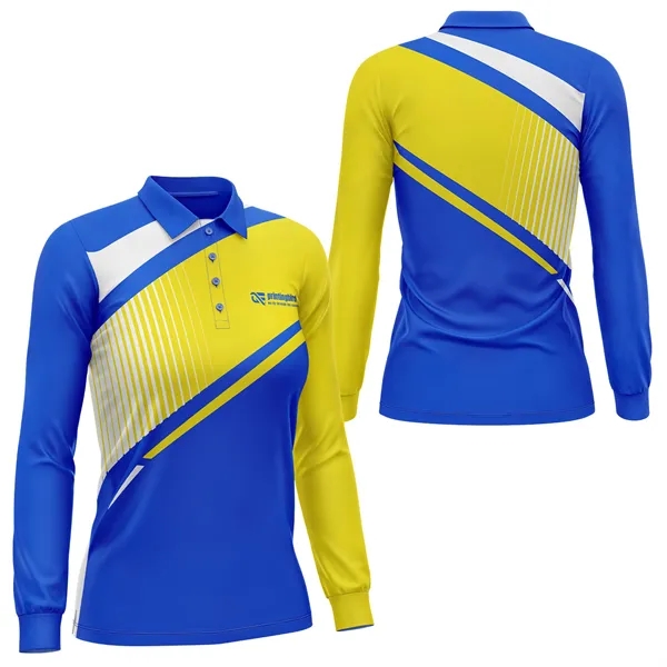 Women's 160 GSM Brushed Milk Silk Sublimation Polo Shirt - Women's 160 GSM Brushed Milk Silk Sublimation Polo Shirt - Image 5 of 5