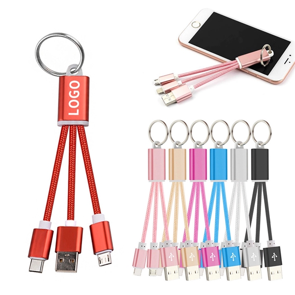 2-In-1 Portable Keychain Data Cable - 2-In-1 Portable Keychain Data Cable - Image 0 of 2