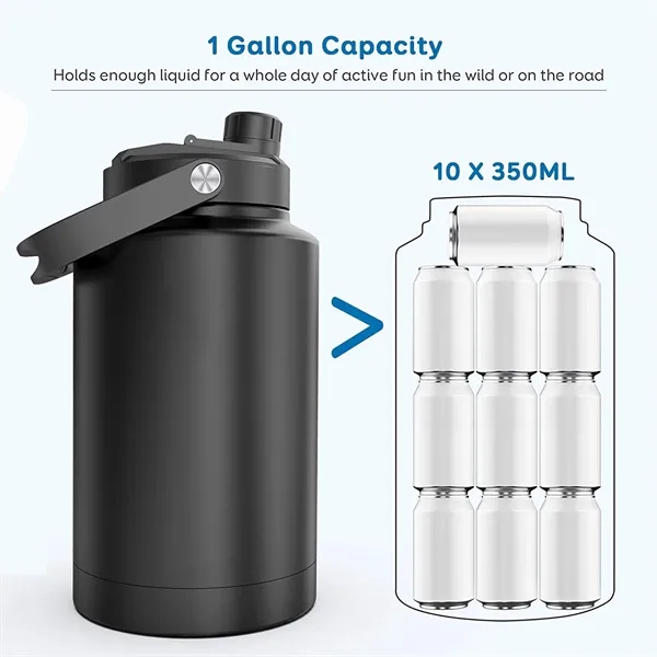 128oz One Gallon Stainless Steel Water Bottle - 128oz One Gallon Stainless Steel Water Bottle - Image 2 of 5