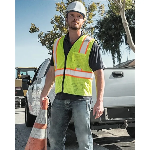 Kishigo Economy Contrasting Vest with Zippered Front - Kishigo Economy Contrasting Vest with Zippered Front - Image 0 of 6