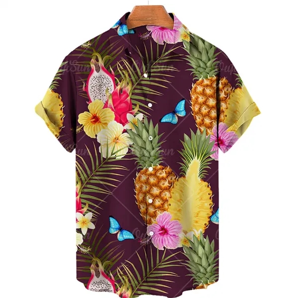 3D Sublimation Fruit Theme Hawaiian T Shirt - 3D Sublimation Fruit Theme Hawaiian T Shirt - Image 1 of 3