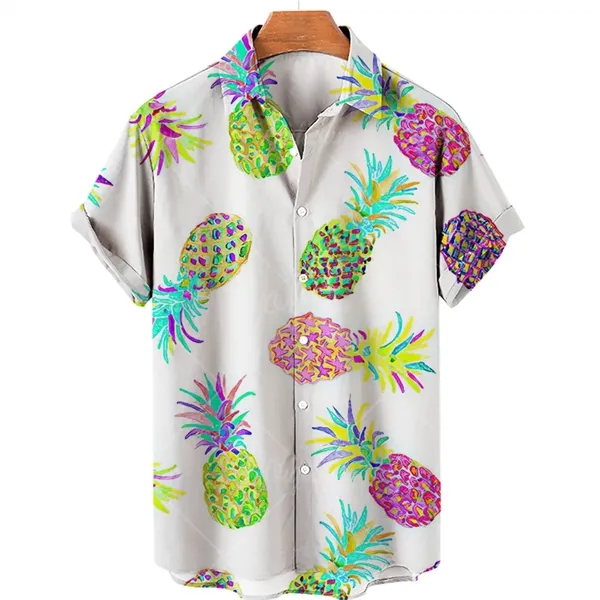 3D Sublimation Fruit Theme Hawaiian T Shirt - 3D Sublimation Fruit Theme Hawaiian T Shirt - Image 2 of 3