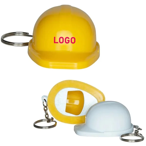 Safety Helmet Bottle Opener With Keychain - Safety Helmet Bottle Opener With Keychain - Image 0 of 0
