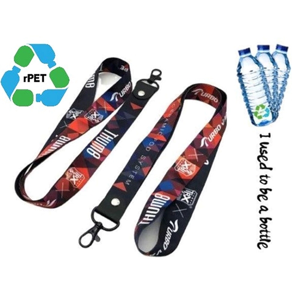 Lobster Claw rPET Recycled Polyester Sublimation Lanyard - Lobster Claw rPET Recycled Polyester Sublimation Lanyard - Image 4 of 5