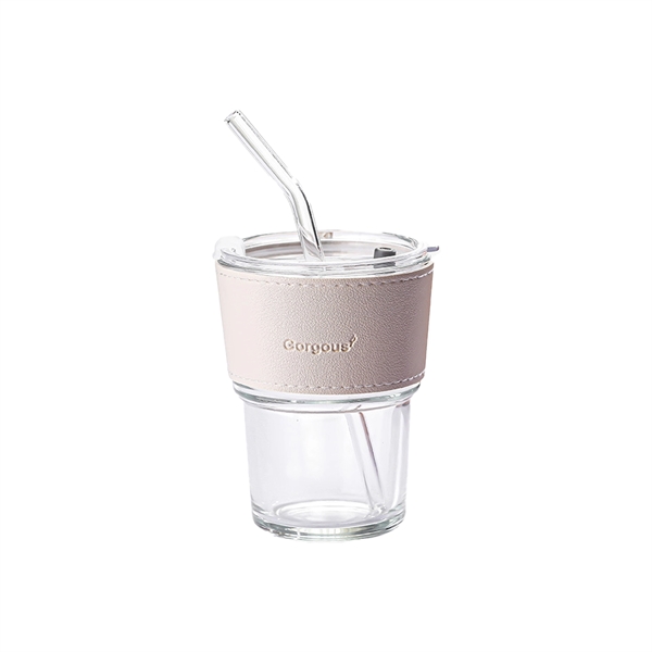 Glass Water Cups With Lid And Straw - Glass Water Cups With Lid And Straw - Image 1 of 3