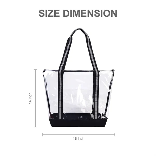 25C TPU 600D Polyester Clear Tote Bag w/ Handles & Zipper - 25C TPU 600D Polyester Clear Tote Bag w/ Handles & Zipper - Image 1 of 9