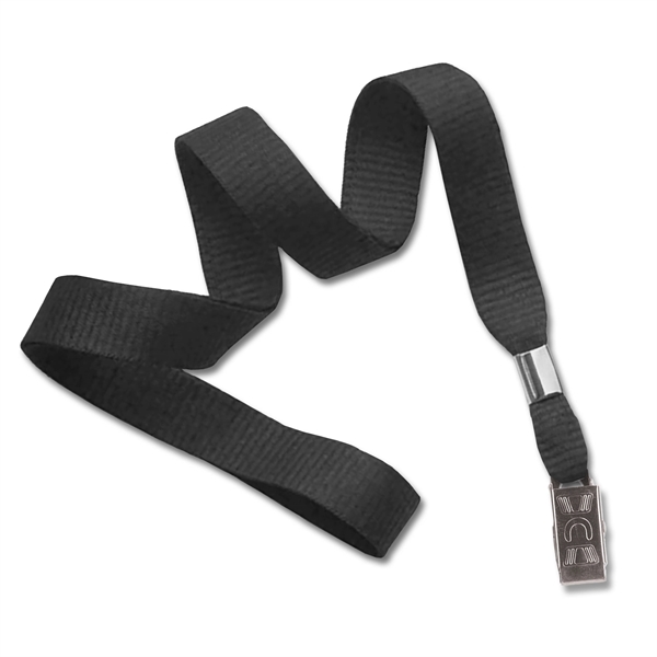 5/8" Blank Non-Breakaway Lanyard w Bulldog Clip, Flat Ribbed - 5/8" Blank Non-Breakaway Lanyard w Bulldog Clip, Flat Ribbed - Image 1 of 12