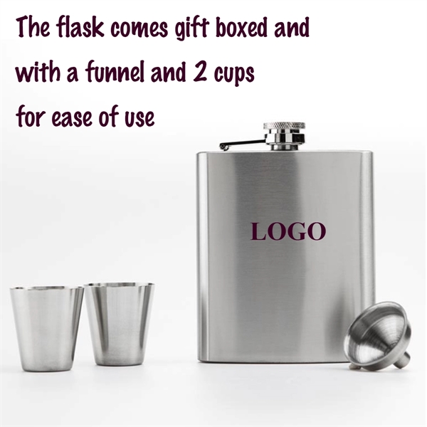 Stainless Steel 7oz Wine Jug Funnel With Two Glass Set - Stainless Steel 7oz Wine Jug Funnel With Two Glass Set - Image 1 of 2