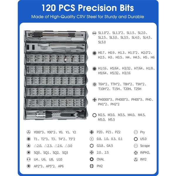126 in 1 Magnetic Precision Screwdriver Set - 126 in 1 Magnetic Precision Screwdriver Set - Image 2 of 3