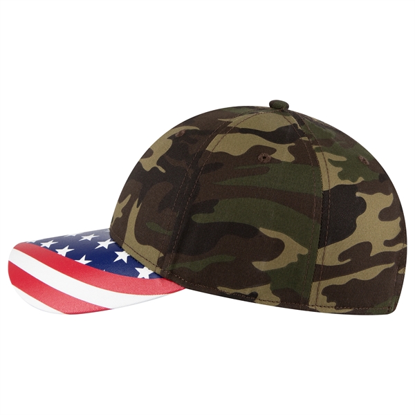 US Flag 6 Panel Low Profile Style Baseball Cap - US Flag 6 Panel Low Profile Style Baseball Cap - Image 70 of 77