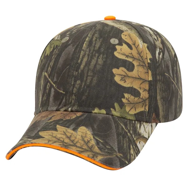 Camouflage Brushed Cotton Twill Sandwich Visor 6 Panel Cap - Camouflage Brushed Cotton Twill Sandwich Visor 6 Panel Cap - Image 4 of 12