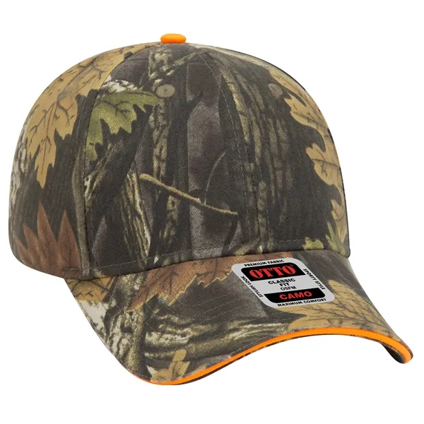 Camouflage Brushed Cotton Twill Sandwich Visor 6 Panel Cap - Camouflage Brushed Cotton Twill Sandwich Visor 6 Panel Cap - Image 1 of 12