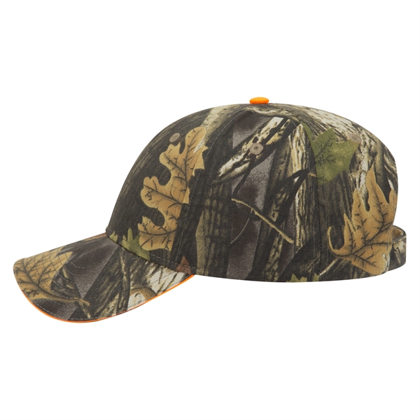Camouflage Brushed Cotton Twill Sandwich Visor 6 Panel Cap - Camouflage Brushed Cotton Twill Sandwich Visor 6 Panel Cap - Image 5 of 12