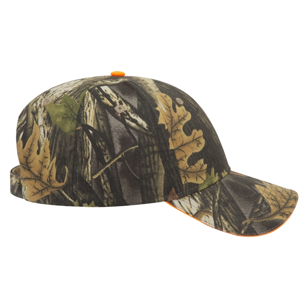 Camouflage Brushed Cotton Twill Sandwich Visor 6 Panel Cap - Camouflage Brushed Cotton Twill Sandwich Visor 6 Panel Cap - Image 6 of 12