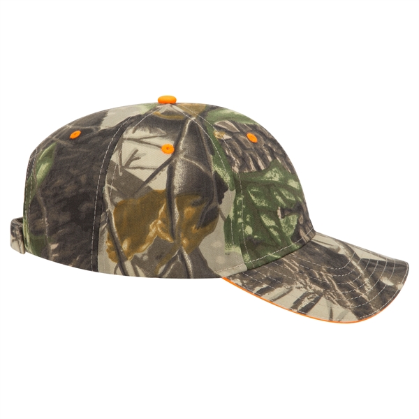Camouflage Brushed Cotton Twill Sandwich Visor 6 Panel Cap - Camouflage Brushed Cotton Twill Sandwich Visor 6 Panel Cap - Image 12 of 12