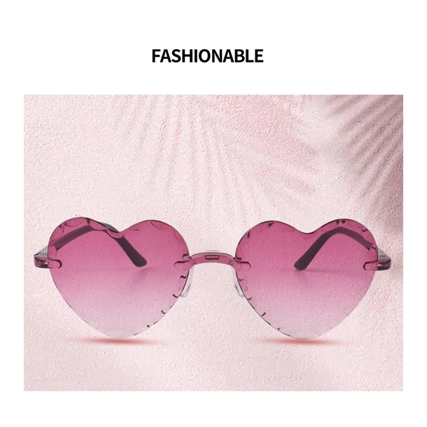 Rimless Heart Shaped Sunglasses - Rimless Heart Shaped Sunglasses - Image 2 of 2