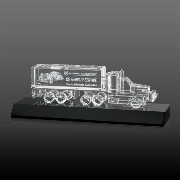 Crystal 18 Wheeler on Base 3D - Black - Crystal 18 Wheeler on Base 3D - Black - Image 2 of 5