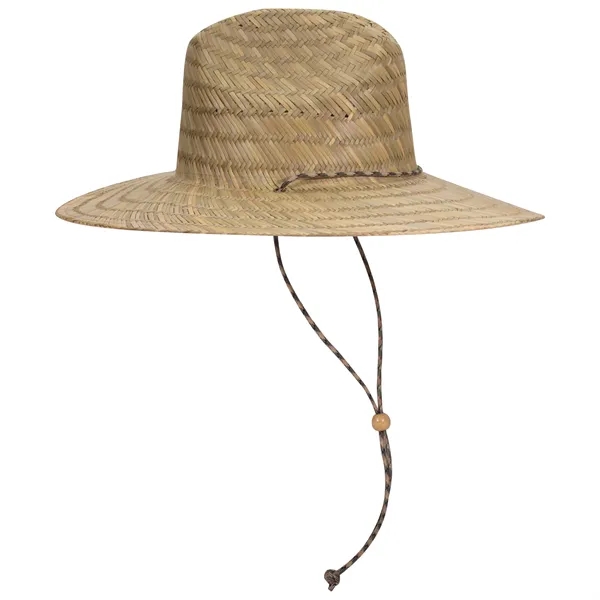 Natural Straw Lifeguard Hat With Adjustable Cord - Natural Straw Lifeguard Hat With Adjustable Cord - Image 5 of 5