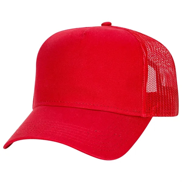 Cotton Twill 5 Panel Low Profile Mesh Back Trucker Hat - Cotton Twill 5 Panel Low Profile Mesh Back Trucker Hat - Image 10 of 110