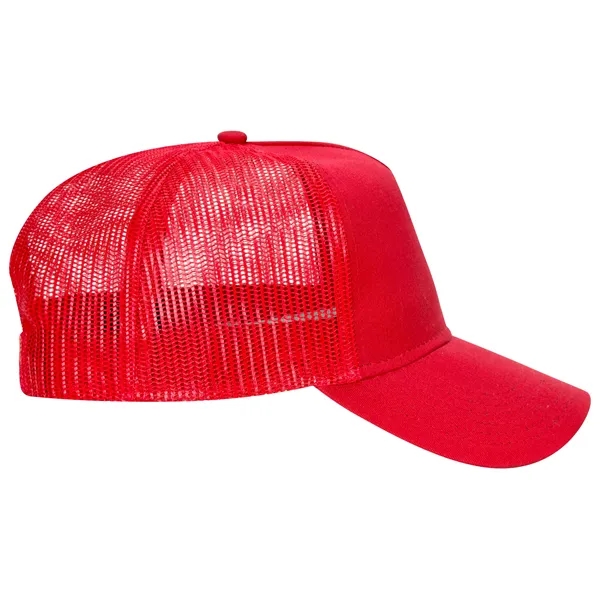 Cotton Twill 5 Panel Low Profile Mesh Back Trucker Hat - Cotton Twill 5 Panel Low Profile Mesh Back Trucker Hat - Image 12 of 110