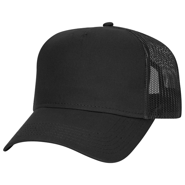 Cotton Twill 5 Panel Low Profile Mesh Back Trucker Hat - Cotton Twill 5 Panel Low Profile Mesh Back Trucker Hat - Image 16 of 110